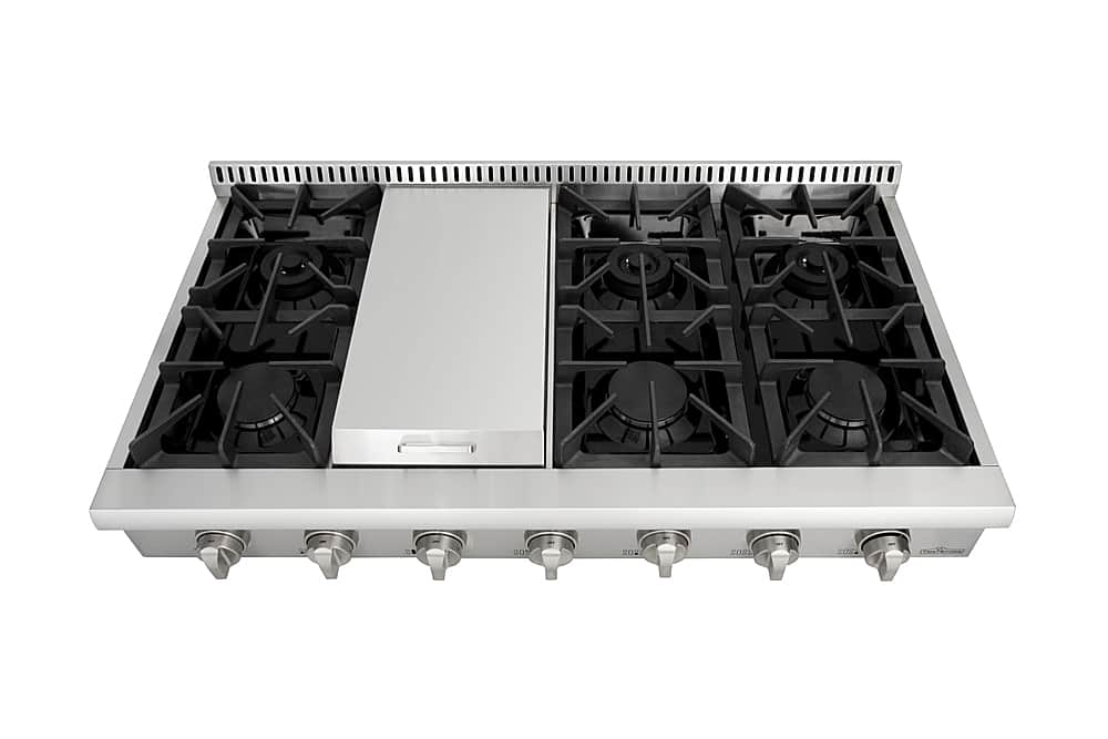 Alt View 14. Thor Kitchen - 48" Built-In Liquid Propane Rangetop - Stainless Steel.