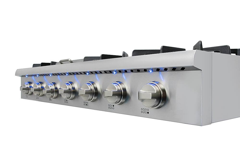 Left. Thor Kitchen - 48" Built-In Liquid Propane Rangetop - Stainless Steel.