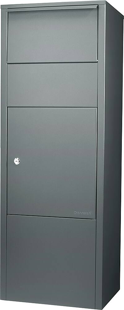 Angle. Barska - Large Package Delivery Parcel Mail Steel Drop Box for Porch with Tamper-Resistant Drop Slot & Key Lock - Gray.