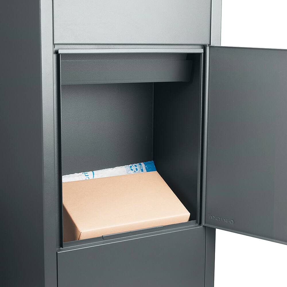 Alt View 13. Barska - Large Package Delivery Parcel Mail Steel Drop Box for Porch with Tamper-Resistant Drop Slot & Key Lock - Gray.