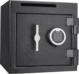 Barska - 1.12 Cu Ft Slot Depository Safe-Steel Drop Safe with Anti-Fishing Slot, Digital Keypad, 3 Locking Bolts - Black