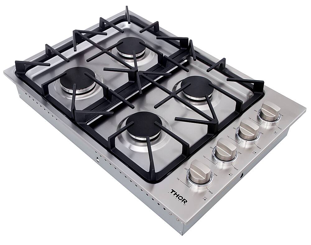 Angle View: Thor Kitchen - 30" Built-In Gas Cooktop - Stainless steel