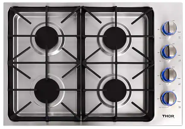 Front. Thor Kitchen - 30" Built-In Gas Cooktop - Stainless Steel.