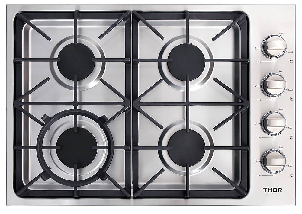 Alt View 14. Thor Kitchen - 30" Built-In Gas Cooktop - Stainless Steel.