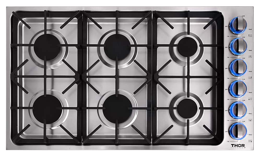 Thor Kitchen - 36" Drop-In Gas Cooktop - Stainless Steel - Front_Zoom
