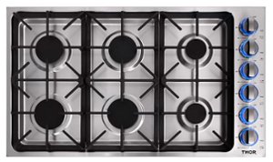 Thor Kitchen - 36" Drop-In Gas Cooktop - Stainless steel - Front_Zoom