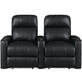 Front Zoom. RowOne - Prestige Straight 2-Chair Leather Power Recline Home Theater Seating - Black.