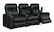 Alt View 11. RowOne - Prestige Straight 3-Chair Leather Power Recline Home Theater Seating - Black.