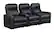 Left. RowOne - Prestige Straight 3-Chair Leather Power Recline Home Theater Seating - Black.