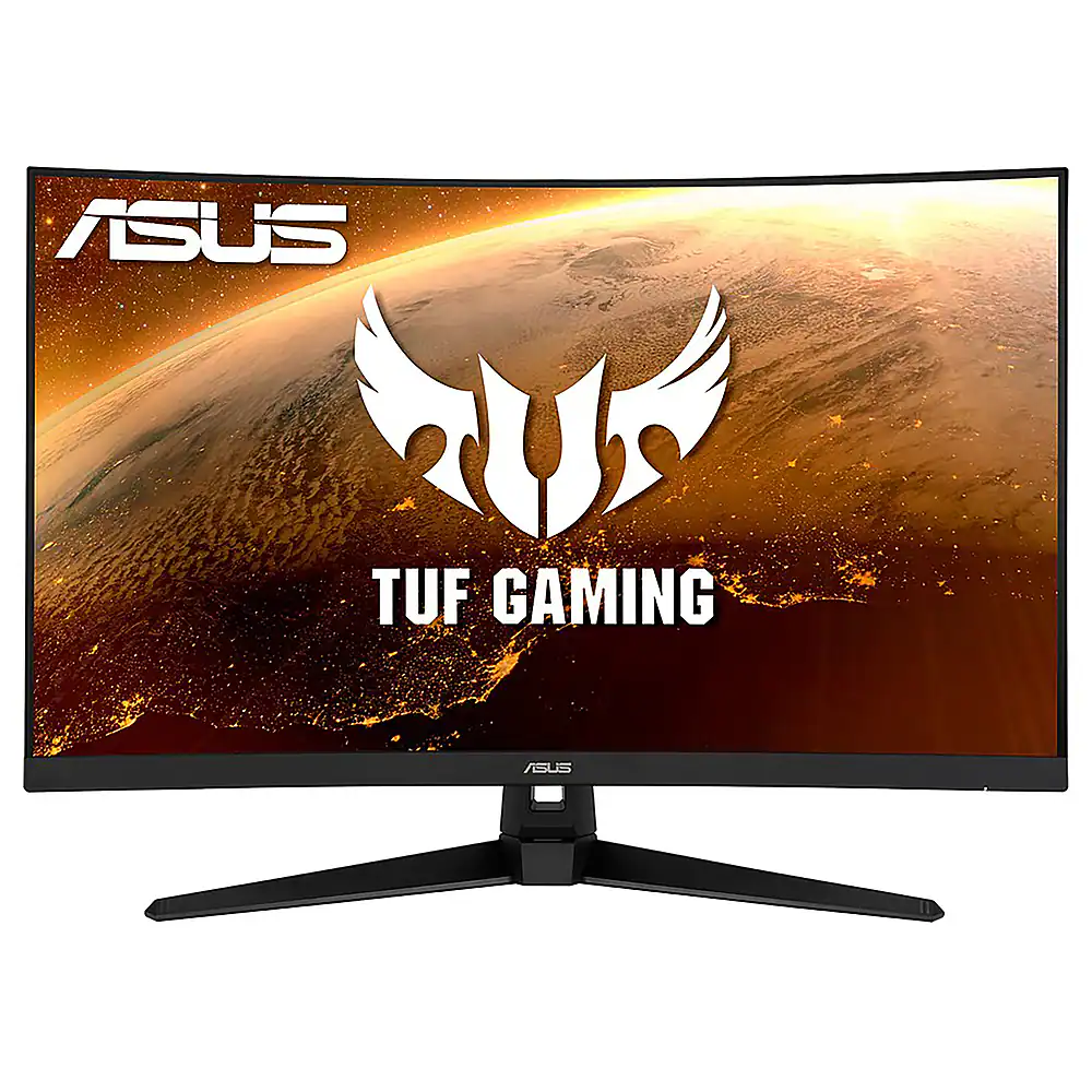 Front. ASUS - TUF Gaming 31.5" VA Curved FHD Freesync Premium Gaming Monitor (HDMI, VGA) - Black.