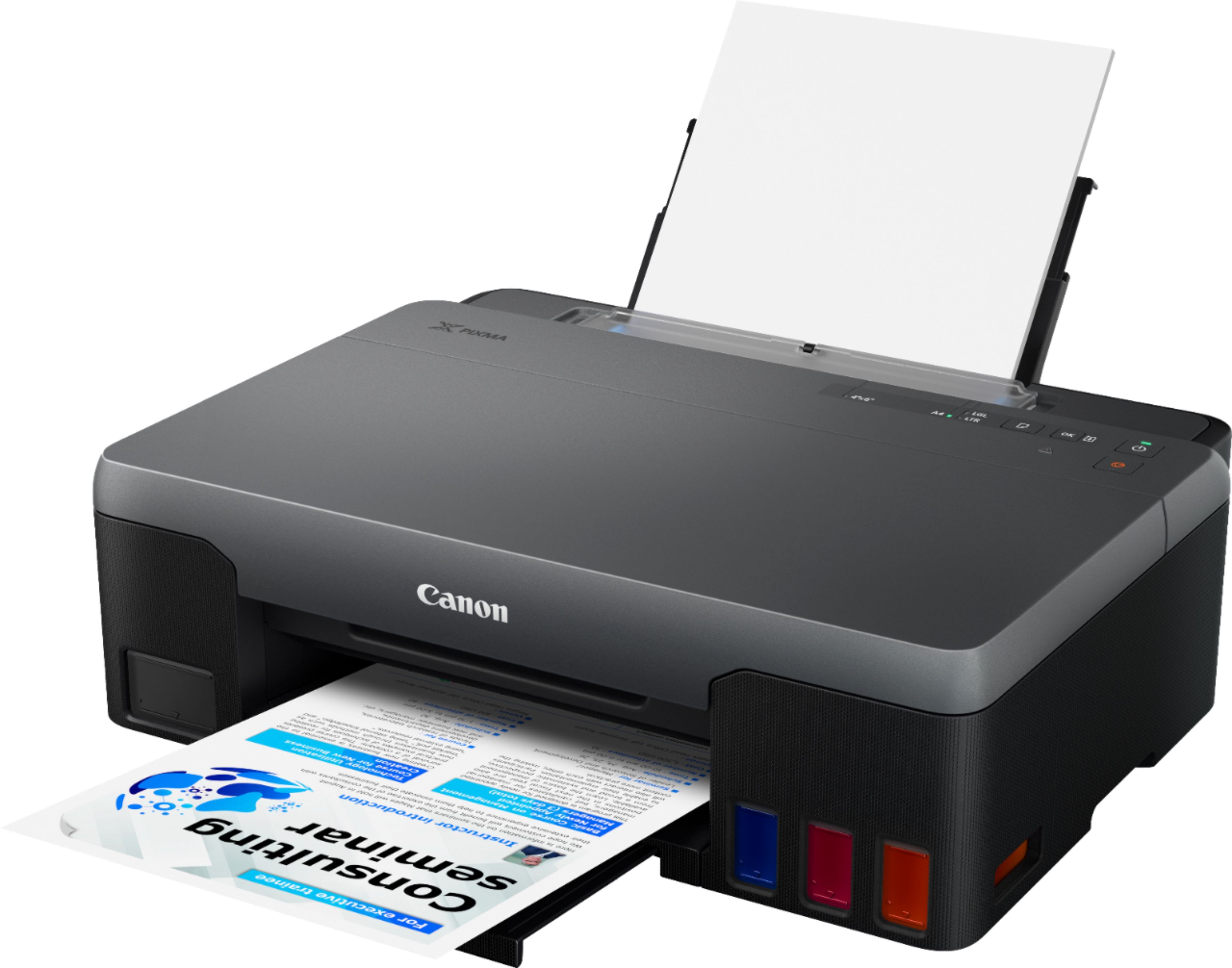 Left View: Canon - PIXMA MegaTank G1220 Inkjet Printer - Black