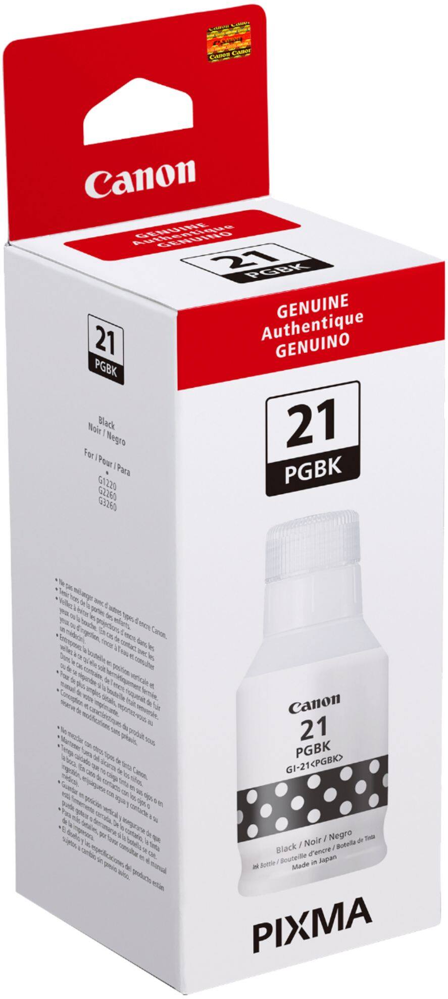 Alt View 1. Canon - MegaTank GI-21 Ink Bottle - Pigment Black.