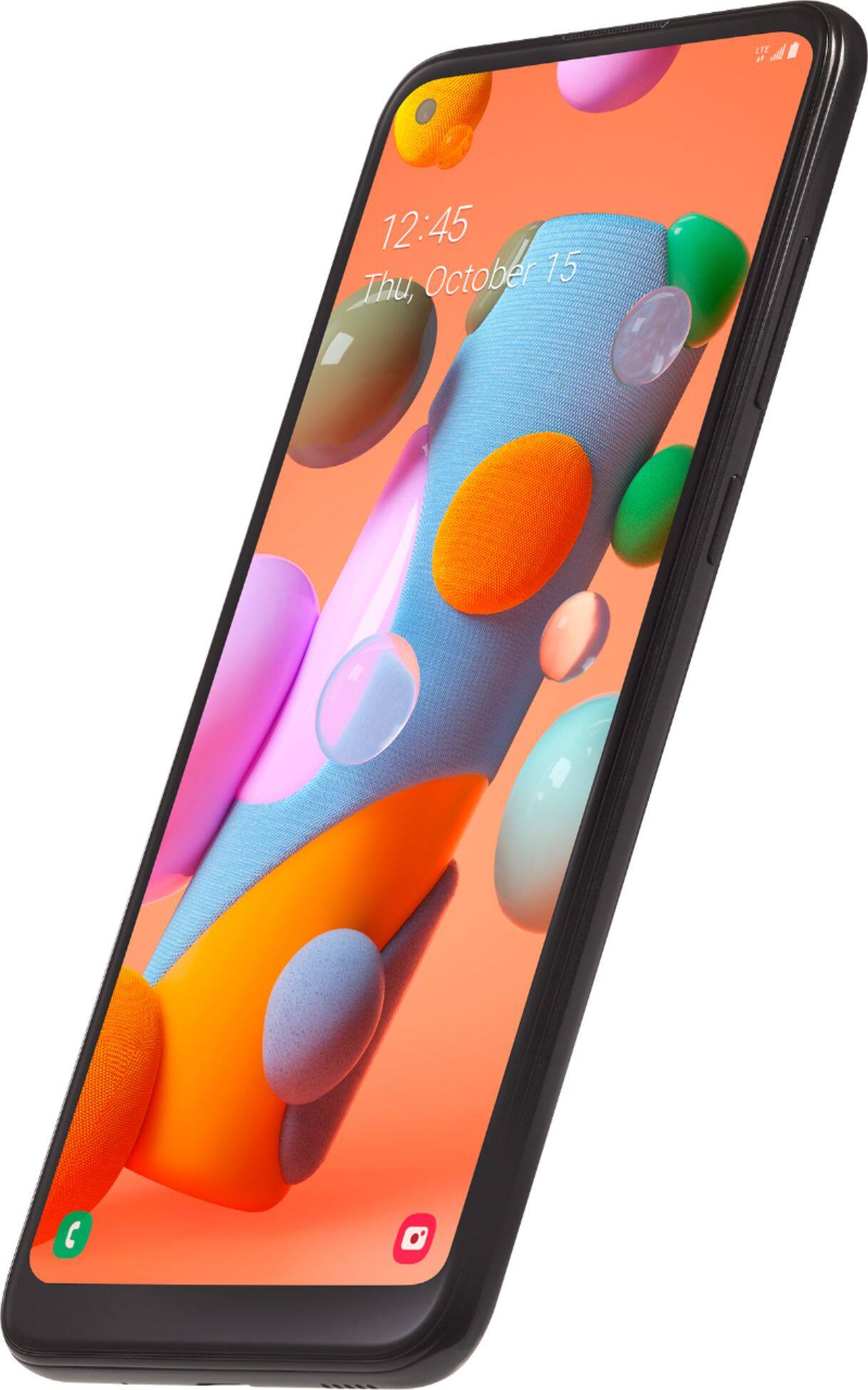 Angle. Tracfone - Samsung Galaxy A11 Prepaid - Black.