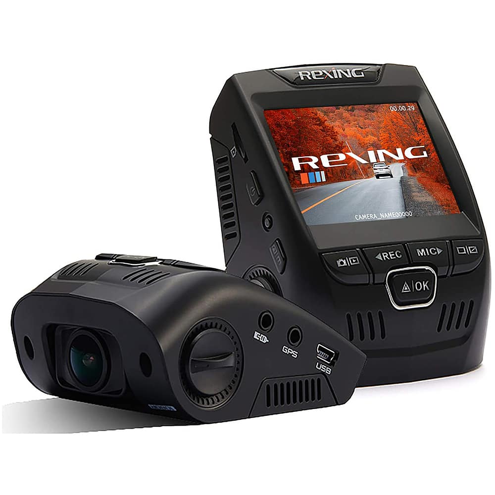 Front. Rexing - V1 Basic 1080p Front Dash Cam - Black.
