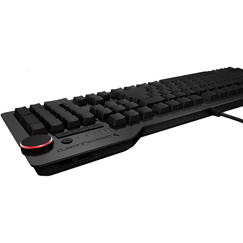 Left. Das Keyboard - 4 Ultimate DASK4ULTMBLU Full-size Wired Mechnical Cherry MX Blue Clicky Keyboard.