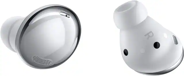 Front. Samsung - Galaxy Buds Pro True Wireless Earbud Headphones - Phantom Silver.