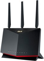 Asus RTAX86U Dual Band WiFi 6 Gaming Router, 802.11ax, Mobile Game Mode, Free Internet Security, Mesh WiFi support - Black - Front_Zoom