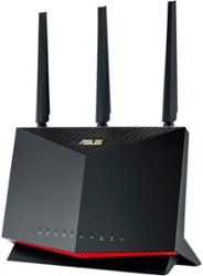ASUS - Dual Band WiFi 6 Gaming Router, 802.11ax, Mobile Game Mode, Free Internet Security, Mesh WiFi support - Black - Front_Zoom