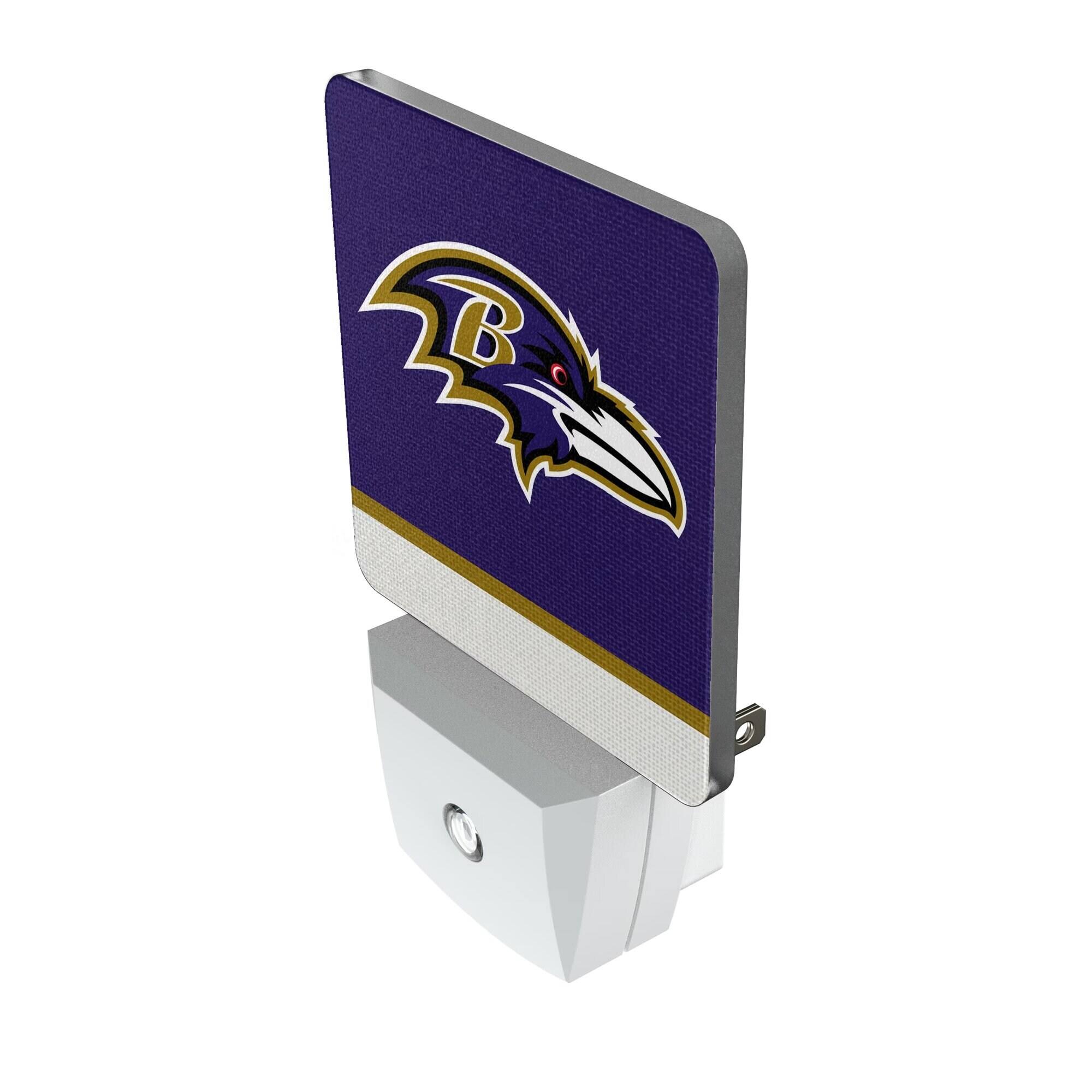 Alt View 1. Keyscaper - Baltimore Ravens Stripe Design Nightlight 2-Pack - Multicolor.