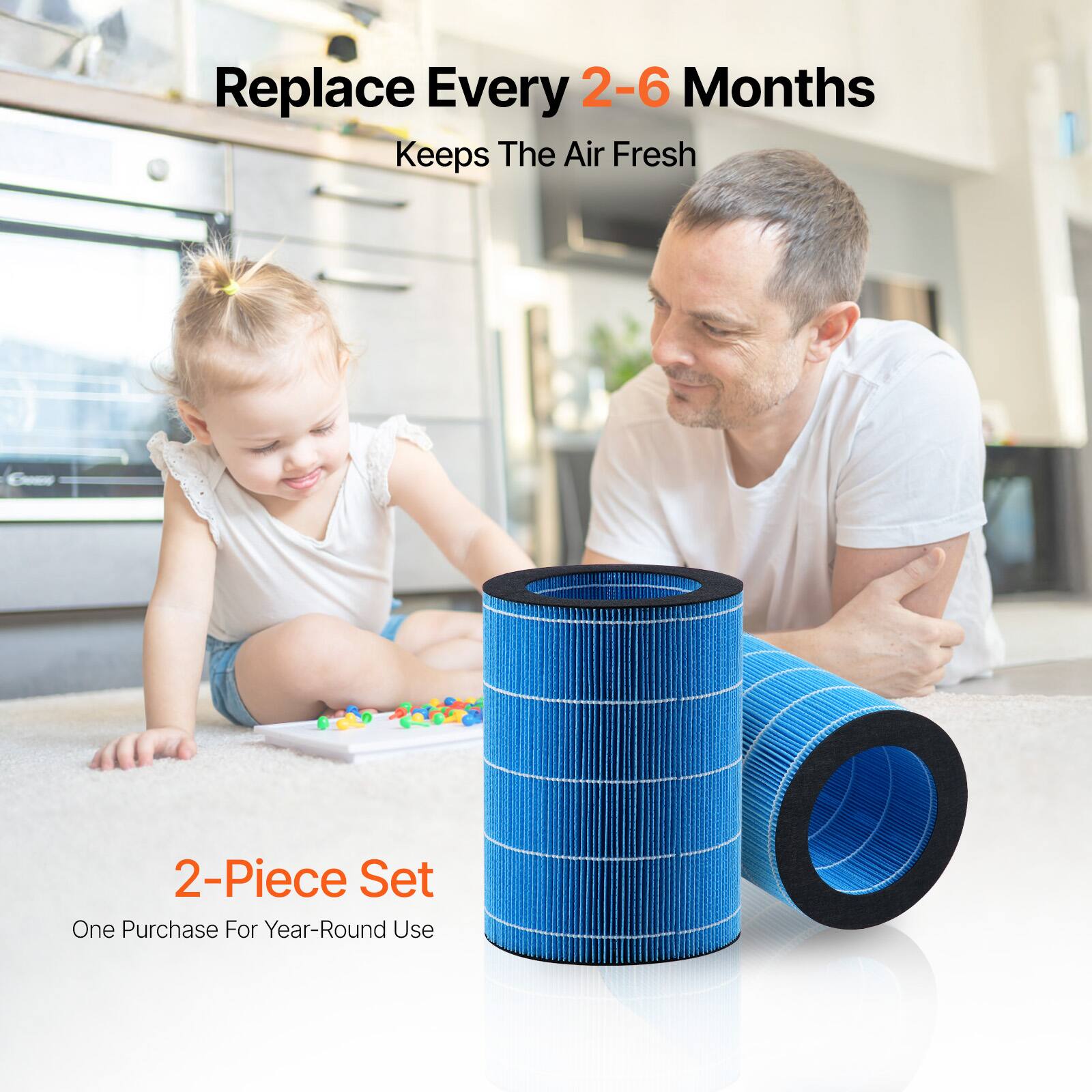 Replace Every 2-6 Months  
Keeps The Air Fresh  

2-Piece Set  
One Purchase For Year-Round Use