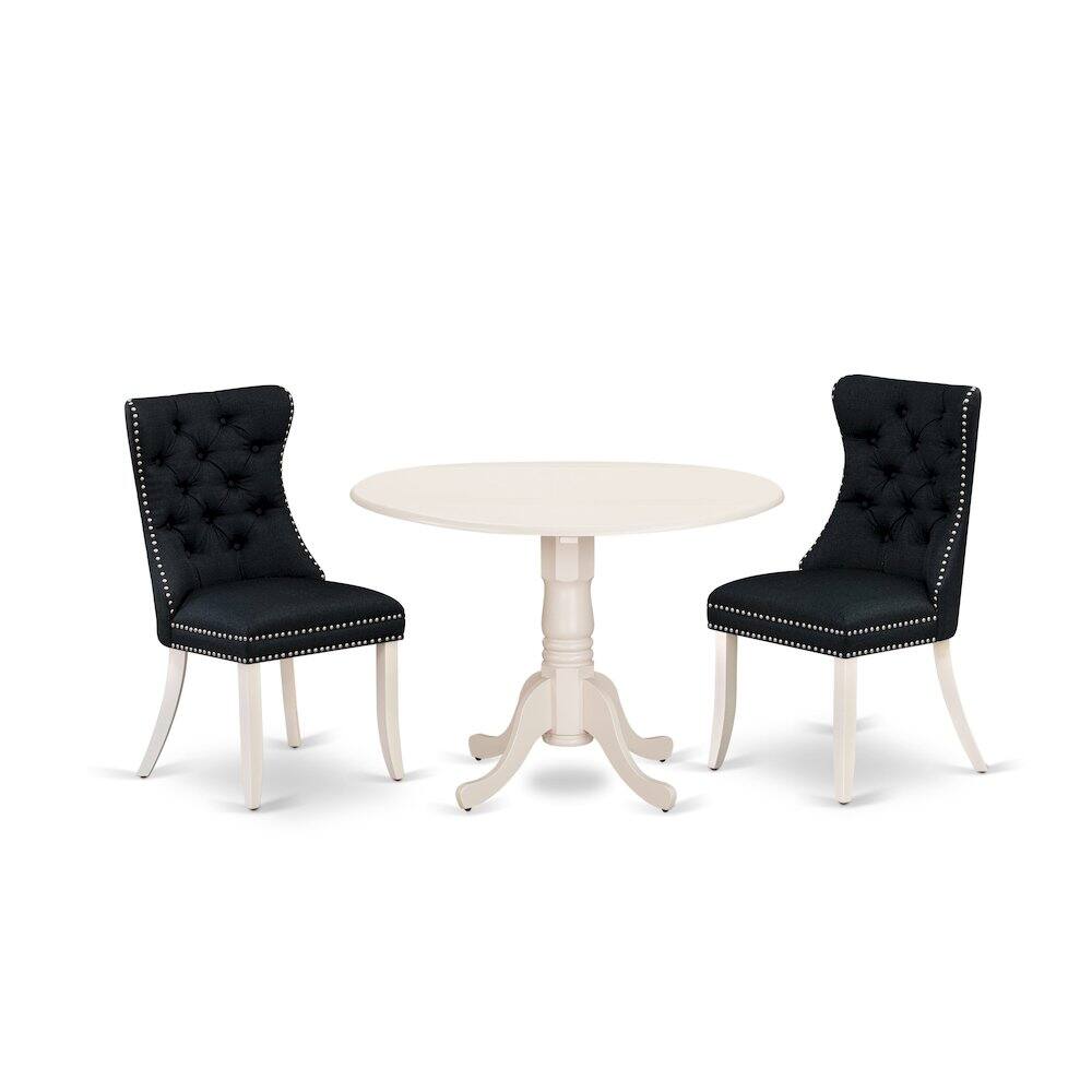 Left. East West Furniture - 3 Piece Kitchen Table & Chairs Set - White.
