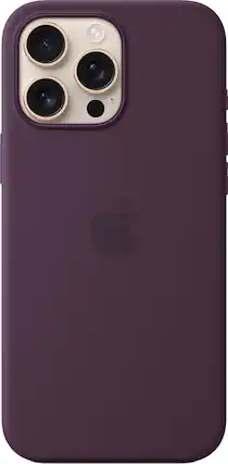 Front. Apple - iPhone 16 Pro Max Silicone Case with MagSafe - Plum.
