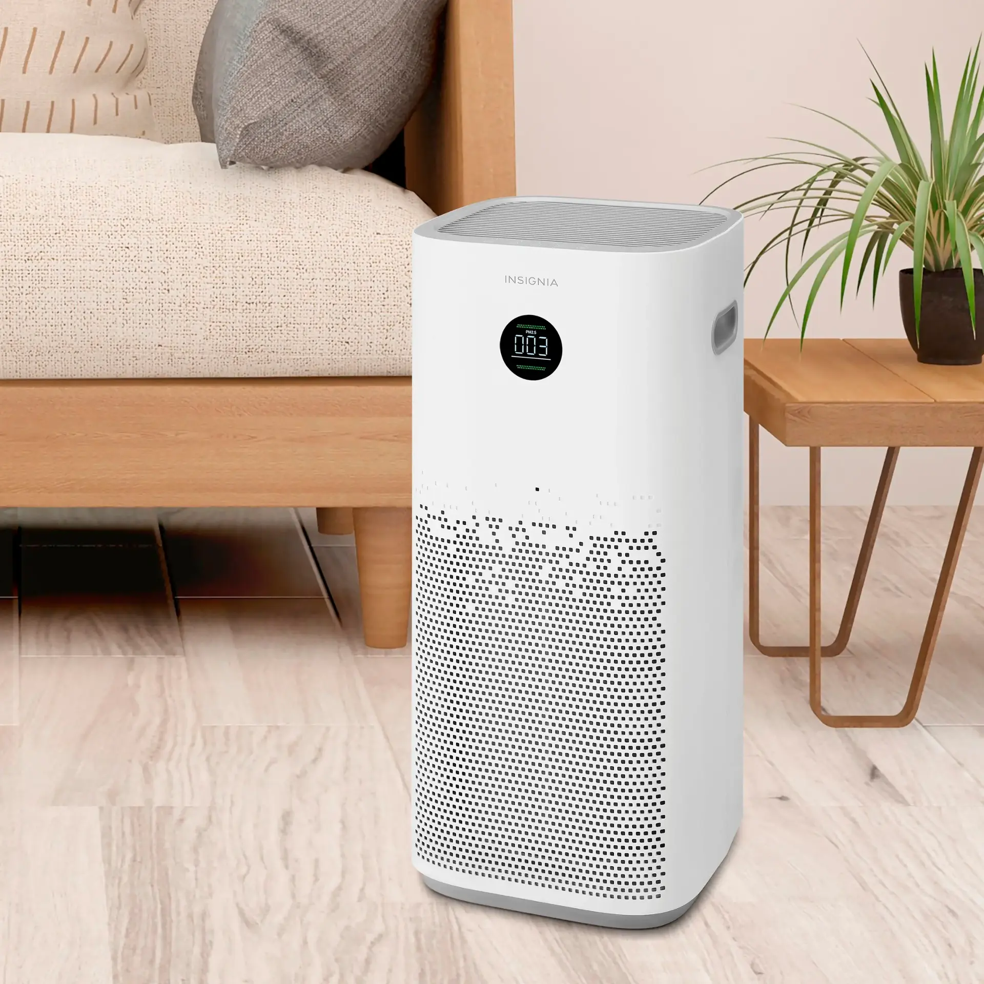Insignia 497 sq ft hepa air purifier with energy star certification