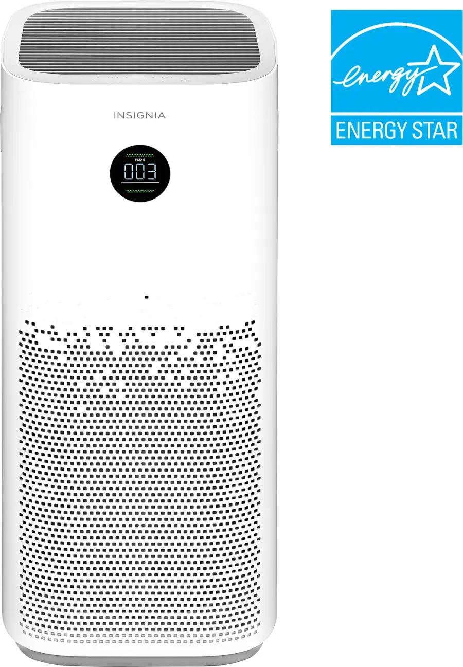 Insignia 497 sq ft hepa air purifier with energy star certification