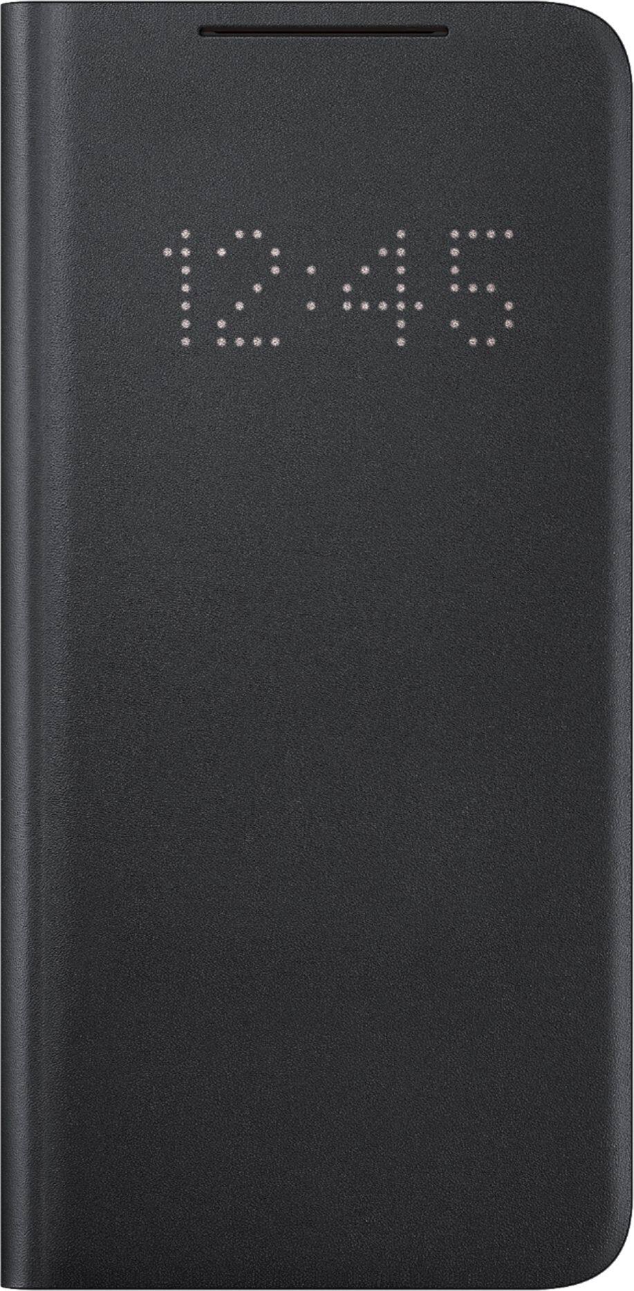 Front. Samsung - LED Wallet Cover for Galaxy S21 - Black.