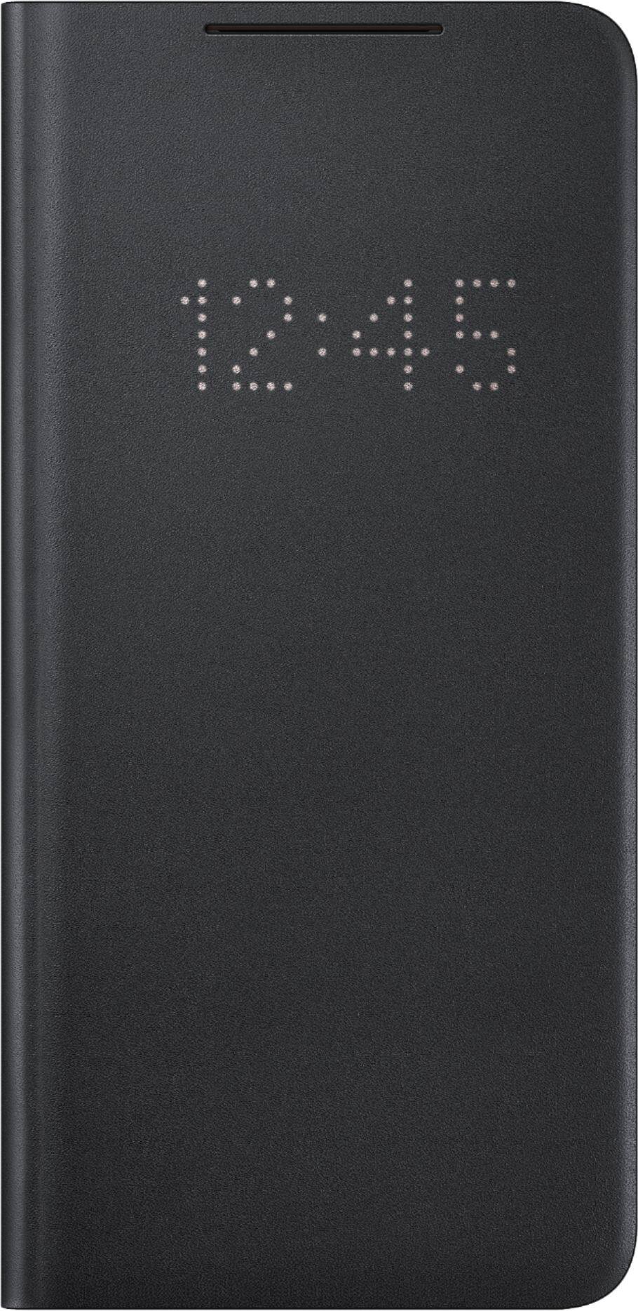 Front. Samsung - LED Wallet Cover for Galaxy S21+ - Black.