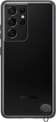 Samsung - Clear Protective Cover Case for Galaxy S21 Ultra - Black - Front_Zoom
