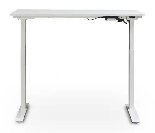 Front. True Seating - Ergo Electric Height Adjustable Standing Desk - White.