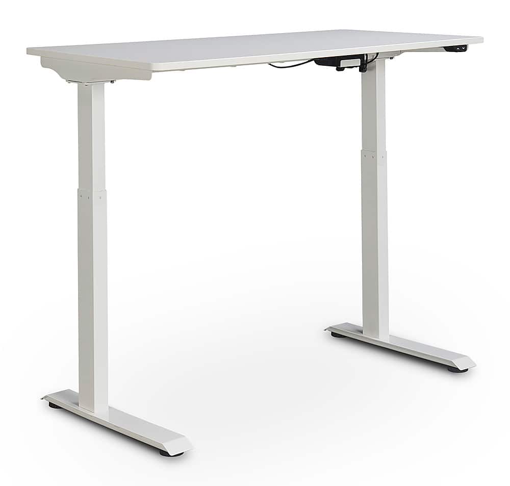 Left. True Seating - Ergo Electric Height Adjustable Standing Desk - White.
