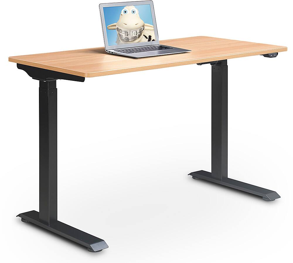 Angle. Serta - Creativity Electric Height Adjustable Standing Desk - Light Brown.