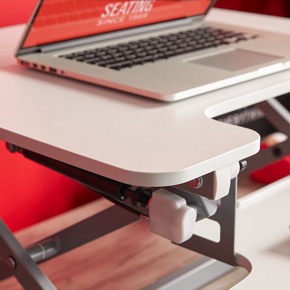 Small Ergo Height Adjustable Standing Desk Converter White - True