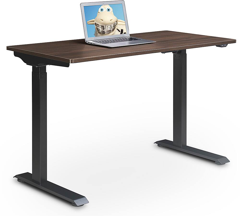 Angle. Serta - Creativity Electric Height Adjustable Standing Desk - Brown.