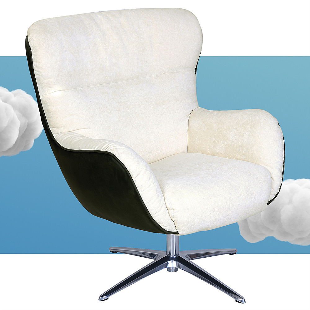 Angle View: Serta - Rylie Collaboration Lounge Chair - Cream and Black