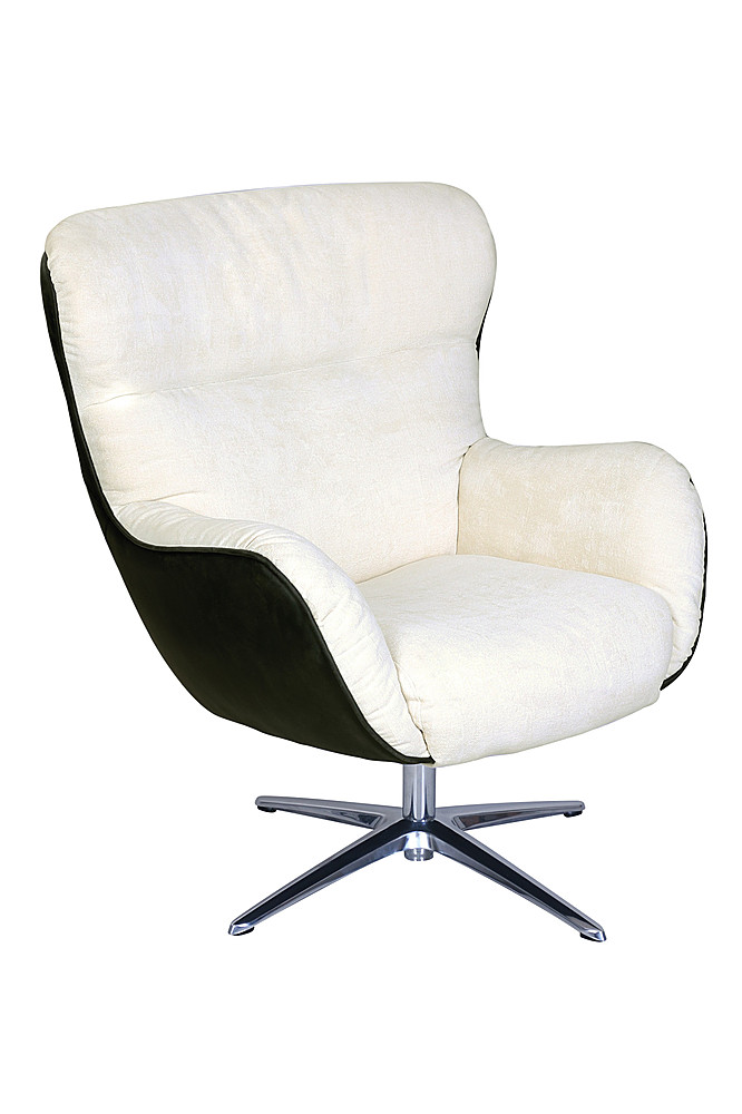 Left View: Serta - Rylie Collaboration Lounge Chair - Cream and Black