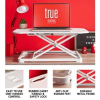True Seating - Ergo Height Adjustable Laptop Riser Stand - White - Front_Zoom