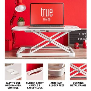 True Seating - Ergo Height Adjustable Laptop Riser Stand - White