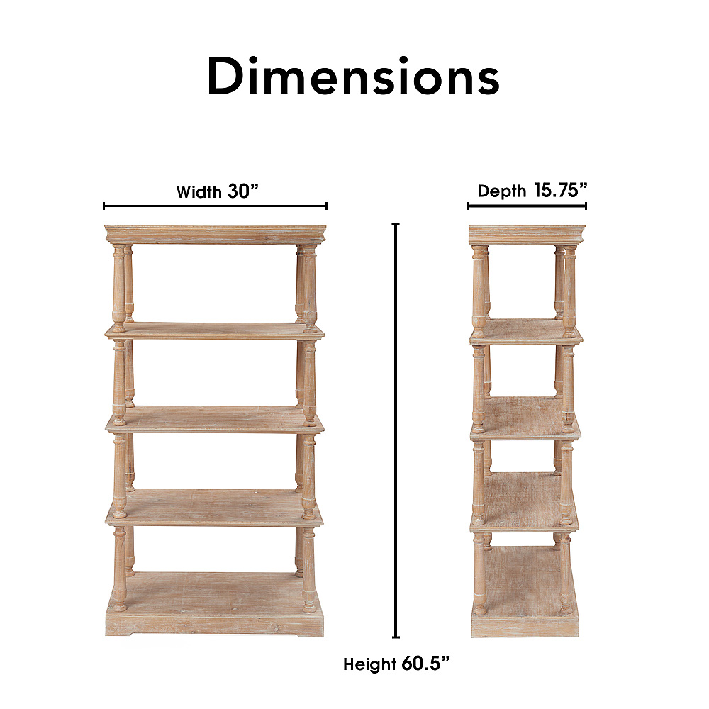 Angle View: Finch - Maxwell 4-Tier Bookshelf - Natural