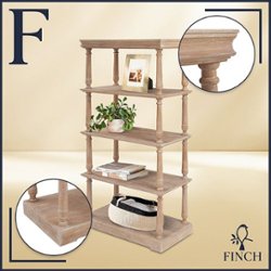 Finch - Maxwell 4-Tier Bookshelf - Natural - Front_Zoom