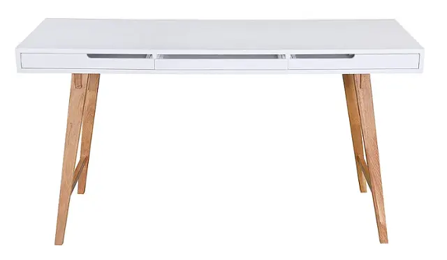 Front. Elle Decor - Giselle Writing Desk, French - White.