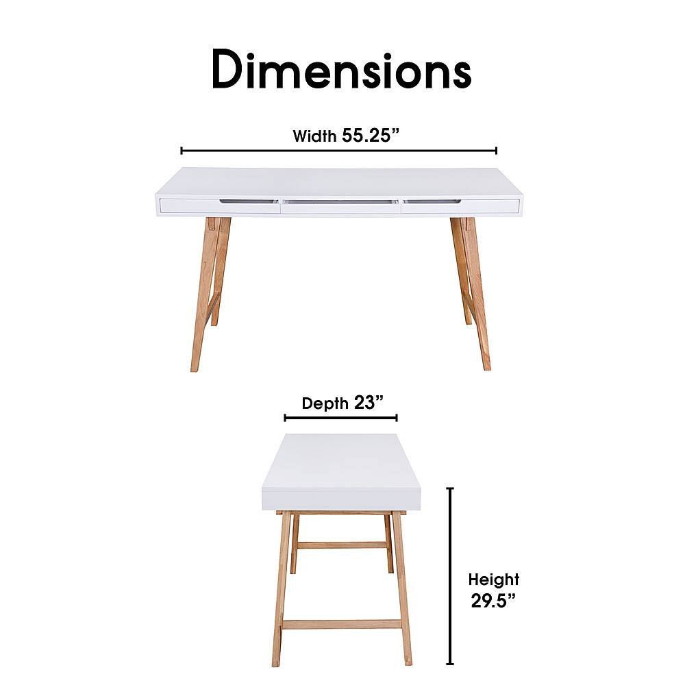 Alt View 17. Elle Decor - Giselle Writing Desk, French - White.