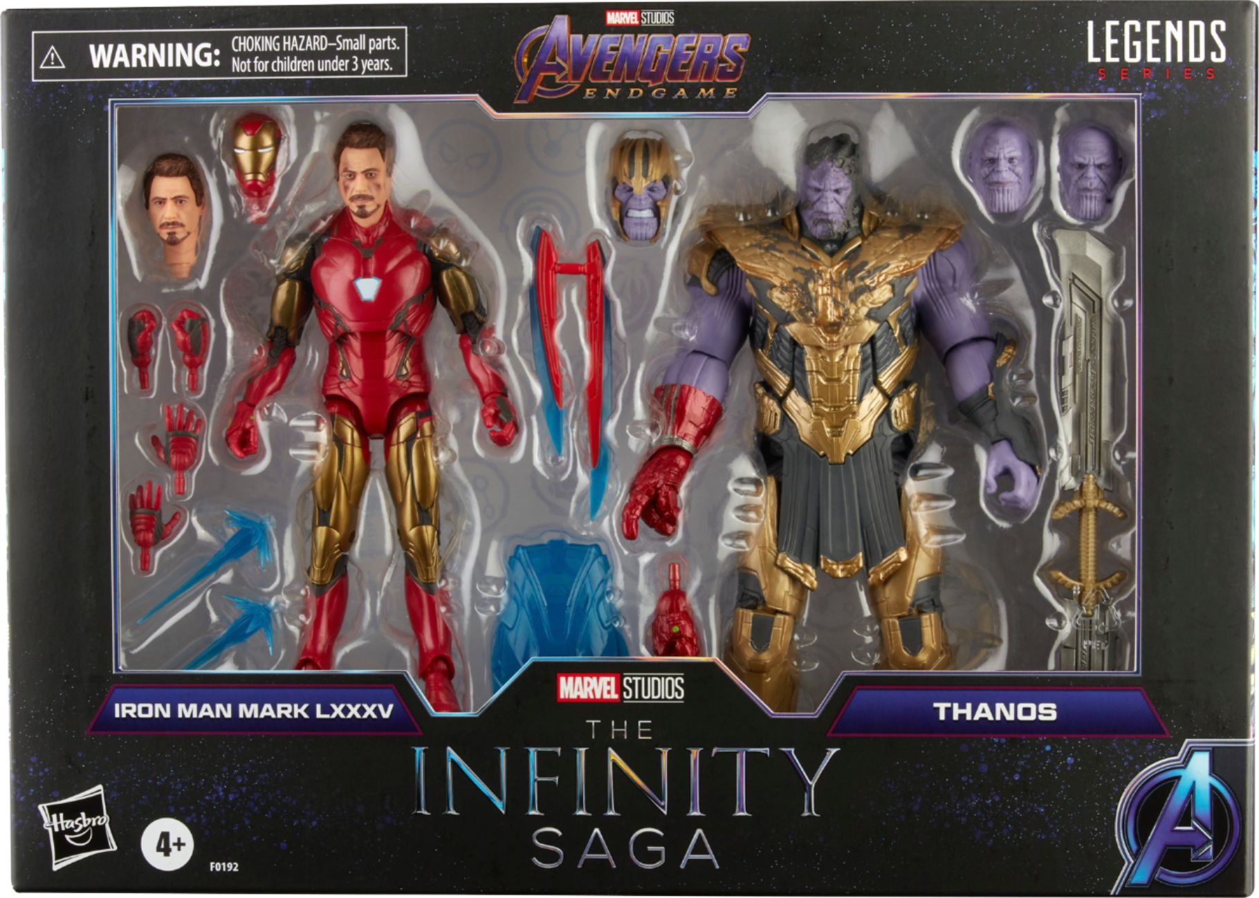 Best Buy Marvel Legends Series 20 inch Iron Man Mark 20 vs. Thanos ...