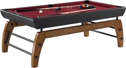 Hall of Games - Edgewood 84" Billiard Table - Black/Burgundy
