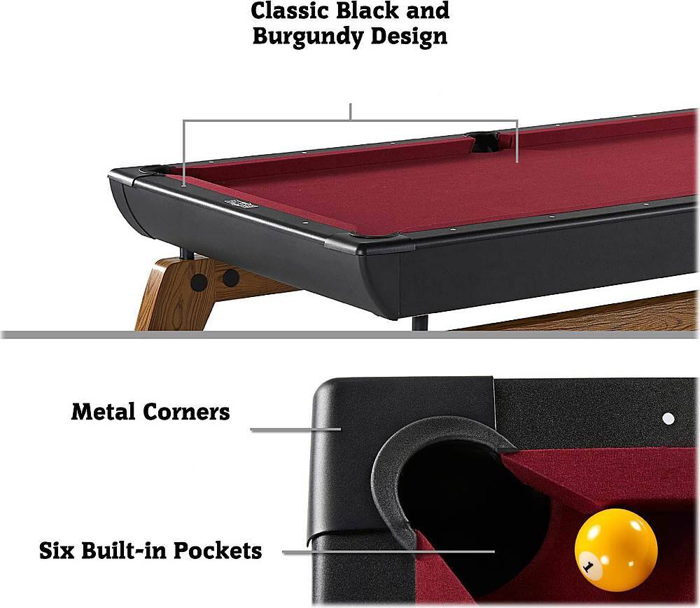Best Buy Hall of Games Edgewood 84" Billiard Table Black/Burgundy