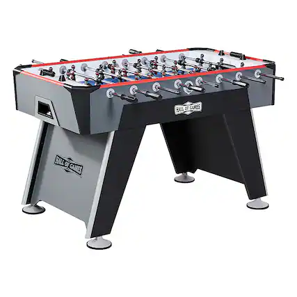 Front. Hall of Games - 56” Arcade Foosball Gaming Table Competition Size, Durable and Stylish with Tabletop Sports Soccer Balls, Family Game - Gray.