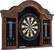 Angle. Barrington - Billiards Kingsbury Wood Dartboard Display Cabinet With 18” Bristle Dartboard and Steel Tip Dart Set - Brown/Black.