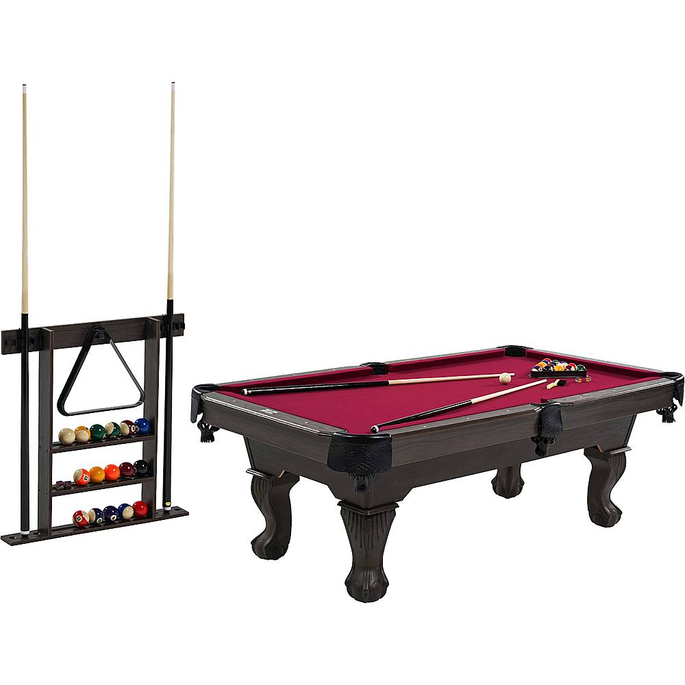 Angle View: Houston Rockets NBA City Stained Wood Cue Rack with Mirror - Red, White